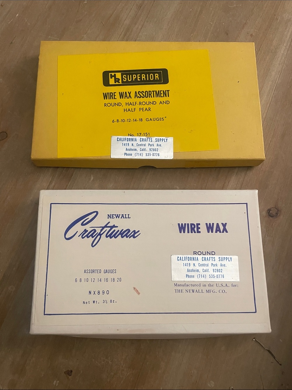 Vintage Superior & Newall Craftwax Wire Wax Assortment - Yellow & Cream